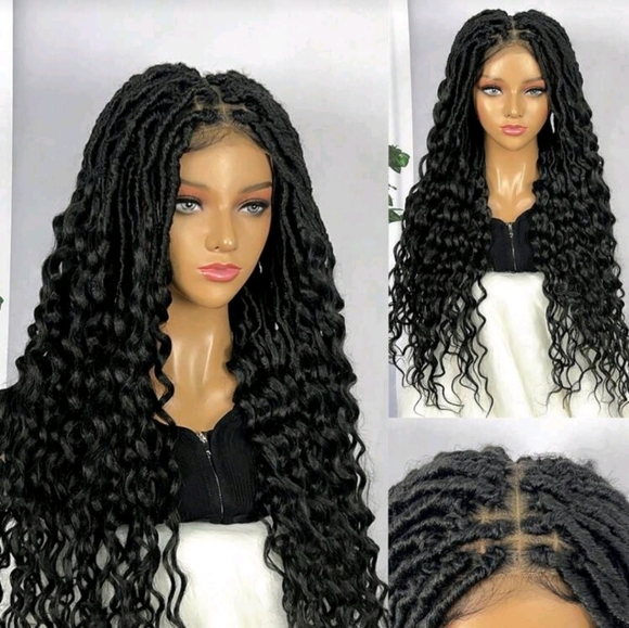 Black Elegant Black Curly Hair Wig. 34 Inches